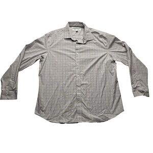 Old Navy Signature Slim Fit Built-In Flex Gray Check Men’s XXL Shirt
